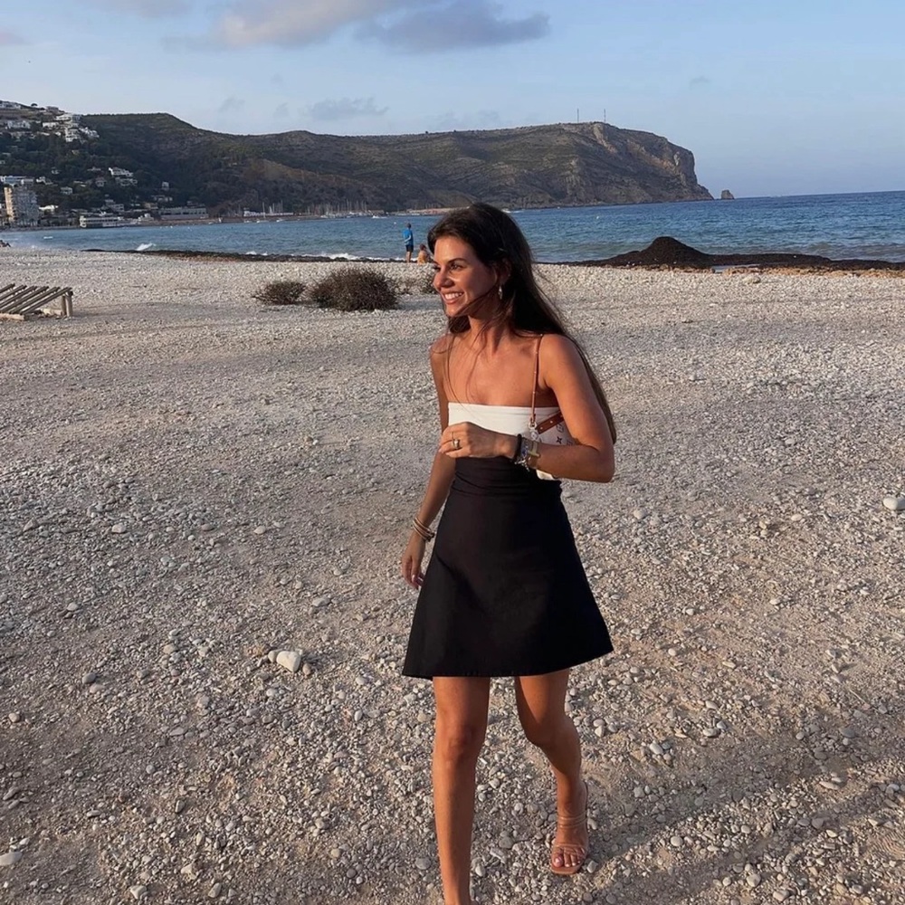 Black & White Sunset Adore Strapless Mini Dress
